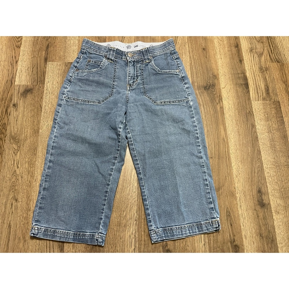 Lee Jeans, Women's Size 4P, Blue, Denim, Capris Comfort Waistband